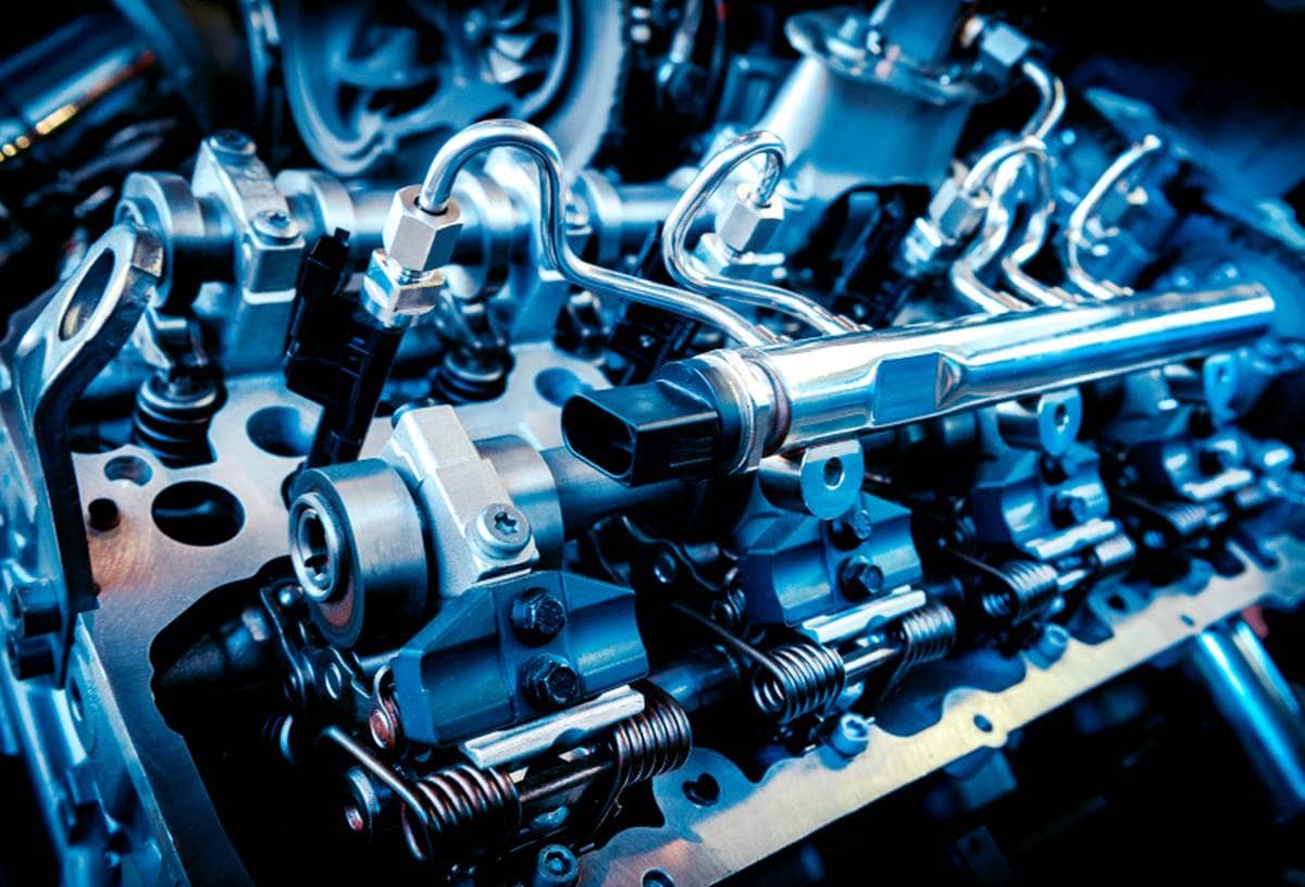 the powerful engine of a car. internal design of engine. car eng
